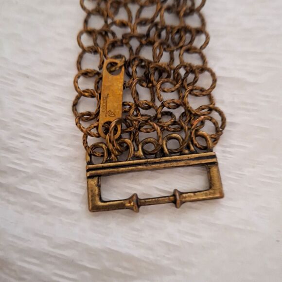 A Vintage Chainmail Bracelet Cuff Steampunk Grunge Industrial Heavy Metal - Picture 4 of 8